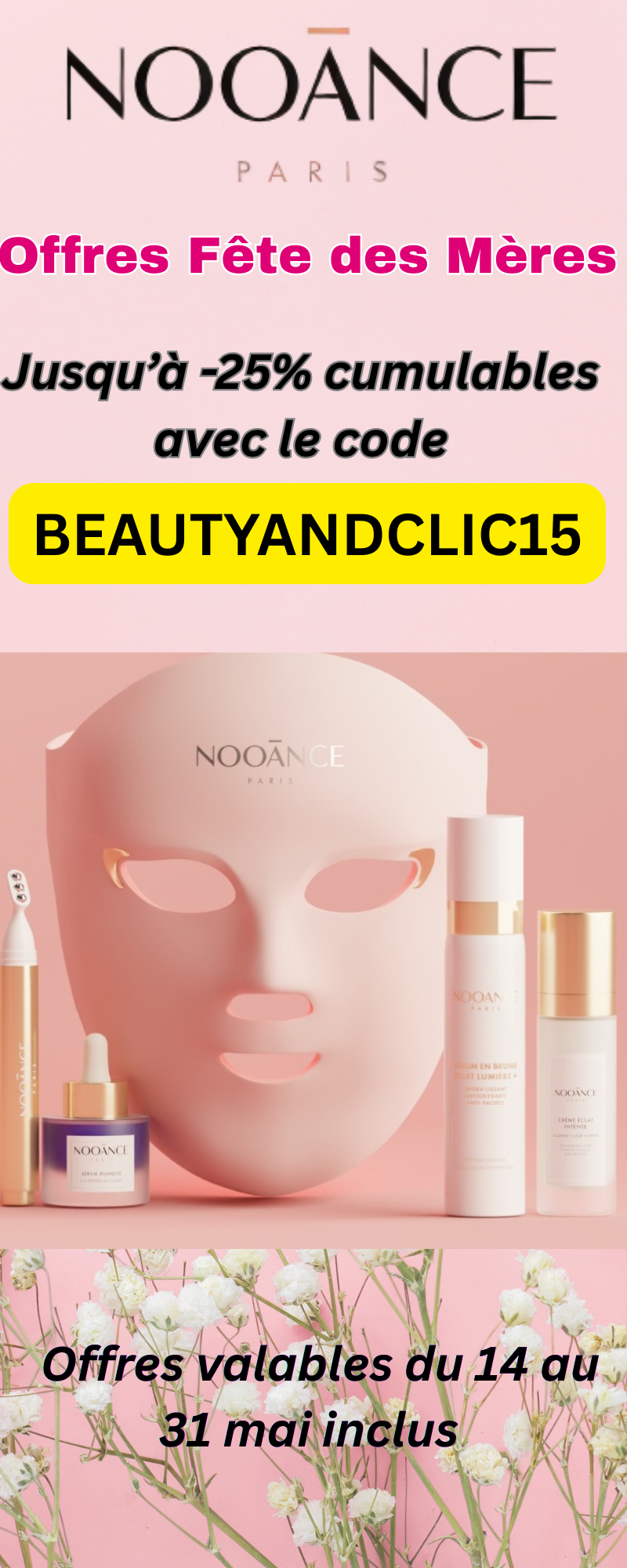 Offres fêtes des mères Nooance + code promo